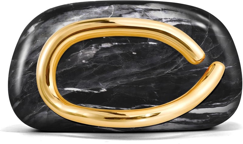 NEWROGENG Clutch Purses for Women Formal, PU Leather/Marble Acrylic Evening Bags with Chain, Trendy Metal Handle Purses 2025 - Image 1